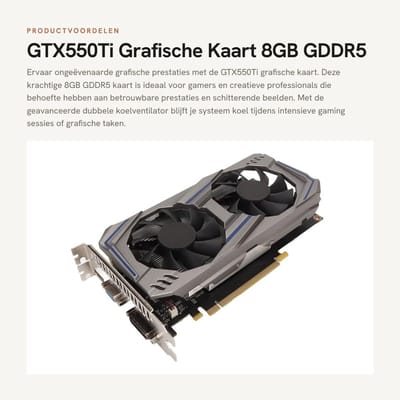 Dailygoods - GTX550Ti Grafische Kaart - 8GB GDDR5 - Dubbele Koelventilator - Desktop PC - Gaming Grafische Kaart - PCI Express2.0 - 128BIT