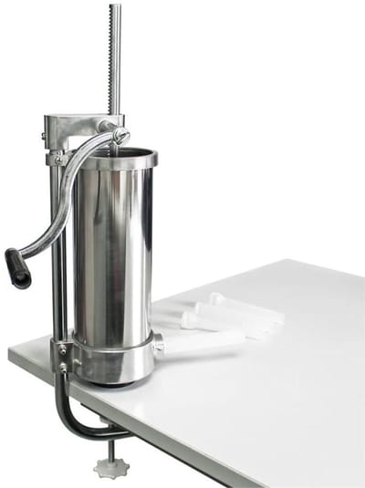 Thuys – Worstenvuller – Worstenmaker – Worstmaker – Machine – Worstenvul – 3,5L – 63 x 12 x 12cm – Zilver