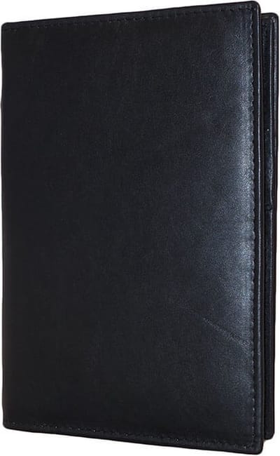 Leather Design Paspoort Portefeuille Zwart