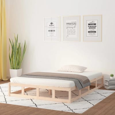 Houten Bedframe - Massief Hout - Slaapkamer Inrichting - Natuurlijk Materiaal - 160x200cm - Houtkleur