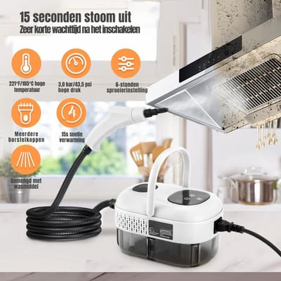 Quvo® Stoomreiniger bank - Stoomreiniger - Stoomreiniger meubels - Stoomreinigers - Wit - 28cm x 17cm x 16cm