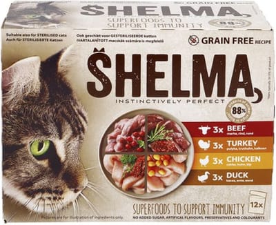 4x SHELMA Vlees in Saus 12x85g