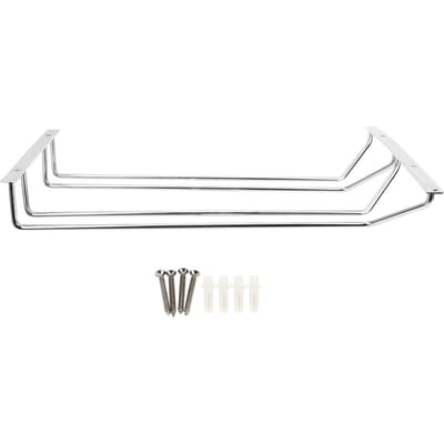 Porte-verres à vin double rangée en acier inoxydable 35 cm Étagère suspendue pour bar, maison, cuisine