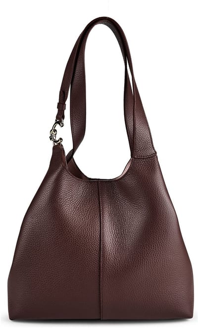 COCCINELLE Leren schoudertas C-Easy Shopper Berry donkerpaars