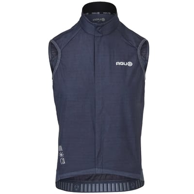 AGU Breakaway - Windbody - Heren - Fietsvest - Winddicht en waterafstotend - Met 3 achterzakken - YKK-rits - Blauw - S