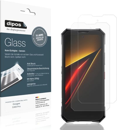 dipos – 2x Matte Pantserfolie geschikt voor Doogee S300 Pro | 9H Screenprotector