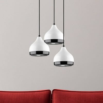 Opviq Hanglamp Yildo 6873, wit/zwart, metaal 3-lamps rond