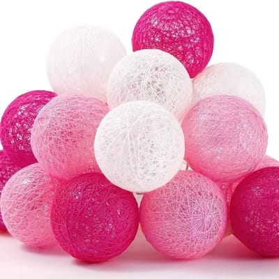 Lichtsnoer - Lichtslinger - Roze - bollampjes - Sfeerverlichting - Feestverlichting - 20 led lampen - USB - 3 meter