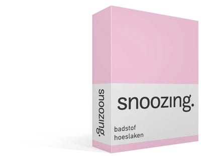 Snoozing badstof hoeslaken - 90x200/220 of 100x200 cm - Eenpersoons - Roze