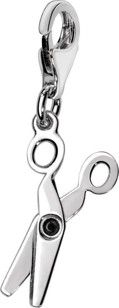 Quiges – 925 - Zilver – Charm - Bedel - Hanger - 3D Schaar - met – sterling - zilver - karabijnslot - geschikt - voor -Bedelarmband HC020