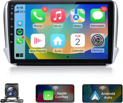 HexinexMarket Octa-Core autoradio Geschikt voor Peugeot 2008 (2013-2017) - Draadloos CarPlay, Android Auto, multimediaspeler, 4GB+64GB
