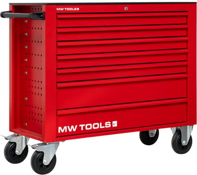 Gereedschapswagen rood 7 lades 1055mm breed wielen 160mm MW Tools GW307RX