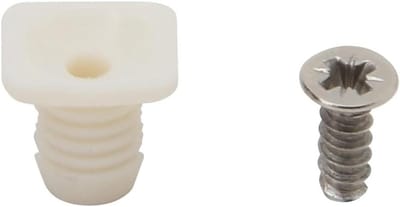 Scharnier pluggen - Deuvel inserts - Kast montage - Met schroeven - 8mm diameter - Wit