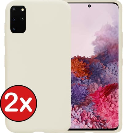 Hoesje - 2 Stuks - Geschikt voor Samsung Galaxy S20 Plus - Sterk & Shockproof - Telefoonhoes - Back Cover - Case Siliconen - Telefoon Hoes - Wit