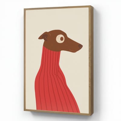 Wandlamp 70x100 cm - Oplaadbaar - Silhouet - Hond - Trui - Rood - Wandlampen binnen woonkamer - Slaapkamer lamp - Decoratieve nachtlamp - Vloerlamp draadloos