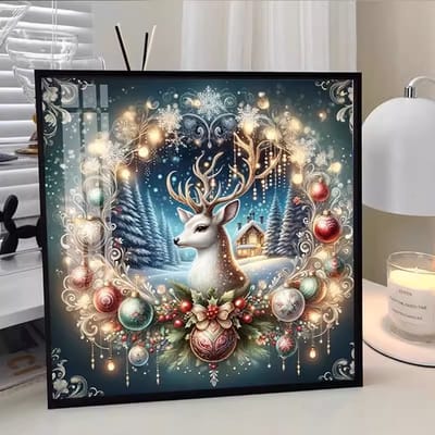 Diamant schilderij set/DIY diamant set voor kinderen/diamant schilderij vol diamanten/volwassen DIY diamant set/mozaïek schilderij - Kerst elanden 50*50CM
