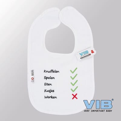 VIB® - Slabbetje Luxe velours - To Do List (Wit) - Babykleertjes - Slabbetjes - zwangerschap aankondiging - baby aankondiging