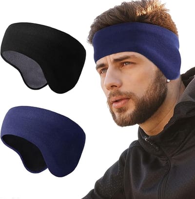 Famanu – Oorwarmers hoofdband voor sport, dubbellaags fleece, oorbescherming tegen kou
