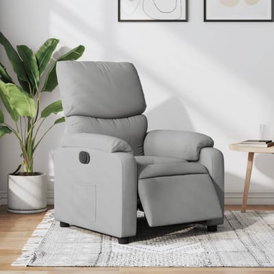 vidaXL - Fauteuil - elektrisch - verstelbaar - stof - lichtgrijs