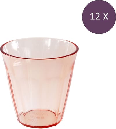 Koziol Bio-Circulair - Nora Beker 300 ml Transparant Roze Set van 12 stuks - Bio Circulair Kunststof - Roze
