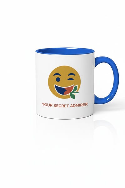 Mok Geheime Bewonderaar Emoji | Grappige Knipoog Liefdes Mok | Cadeau Valentijn
