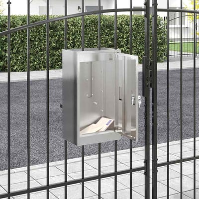vidaXL - Brievenbus - met - opslag - Zilver - 30 - x - 20 - x - 55 - cm - Roestvrij - staal
