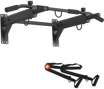 Ploutos® Pull Up bar - Wandmontage Optrekstang - Krachttraining & Thuis Fitness - Zwart - 40cm x 2cm x 11cm