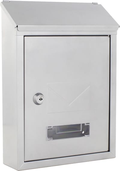 Rottner Brievenbus Hana - 30x21,5x7cm - Inworp voorkant :17,5 x 2cm - Inworp achterkant:17x7,5cm - - Zilver
