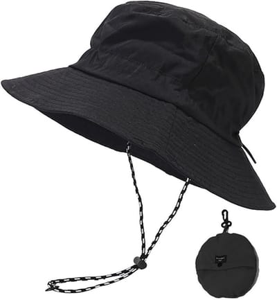 KZQ Bucket Hoed Voor Dames, Opvouwbare Zomerhoed, Regenbestendige Zonhoed Met Sneldrogend En Ademend Design, Geschikt Voor Strand Zwembad Park Kamperen Picknicken Wandelen En Reizen, Zwart