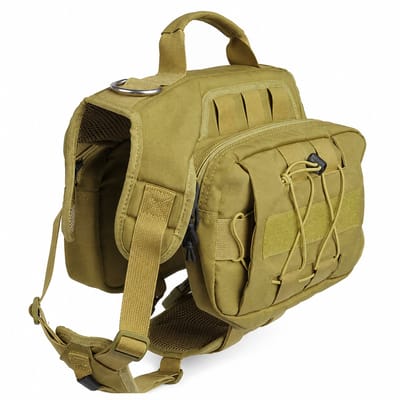 Gloovon® - Hondentuig - Hondenharnas - Tactical Honden Tuigje - Anti-Trek Tuig - Middel en Grote Hond - met Opbergvakken aan beide zijden - Maat L