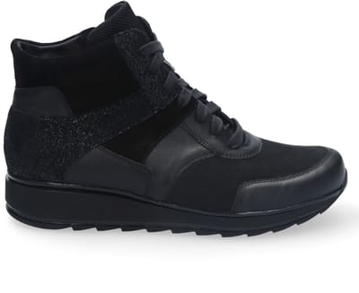 Durea - 9745 H - Hoge sneakersVeterbootsDames veterschoenenDames sneakersHalf-hoge schoenen - Kleur: Zwart - Maat: 37