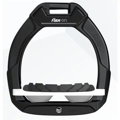 Veiligheidsstijgbeugels Paardrijden Ingelood Grip Zwart/Wit/Grijs Flex-On Safe-On