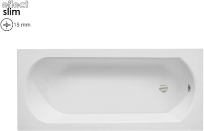 Badland INTRICA SLIM ligbad 150 x 75 cm wit met baddrager