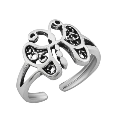 WeLoveSilver - zilveren teenring - opengewerkte vlinder - 925 zilver