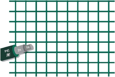 Gegalvaniseerd Net - Plastic Coating - Dierenverblijf Bouwen - Flexibel en Solide - 100 x 10 Meter - Groen