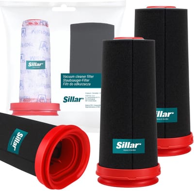 Sillar set 2 stofzuigerfilters, wasbaar, herbruikbaar, geschikt voor Bosch Flexxo Series 4, vervangende filters, schuimfilter, hoofdfilter, vervanging 12026520 / 12027764