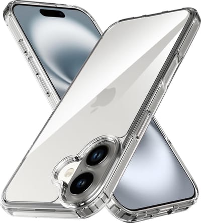 AziLine Shockproof Case Geschikt voor iPhone 16 - Transparante Luxe iPhone 16 Bescherming Hoesje - Maximaal Stevig en Premium Kwaliteit geschikt voor Apple iPhone 16