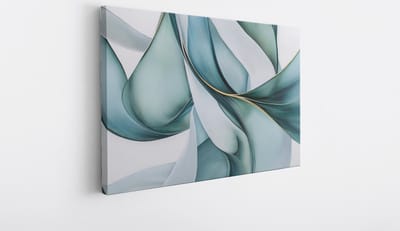 Saammp Canvas Schilderij - Turqoise wanddecoratie- Abstract - Blokken - 40x30 - Foto op canvas - Wanddecoratie - Muurdecoratie Woonkamer - Kantoor Decoratie