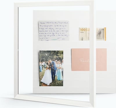 Deknudt Frames XXL collagelijst met afneembare voorzijde (wit, 50 x 50 cm, glas) - grote fotolijst voor meerdere foto's - makkelijk te openen aan de voorkant