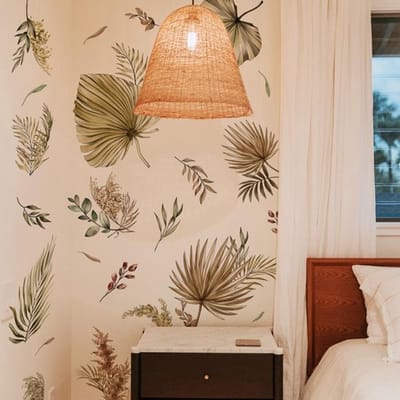 Dailygoody - Boho muurstickers - Tropische bladeren - Eenvoudig aan