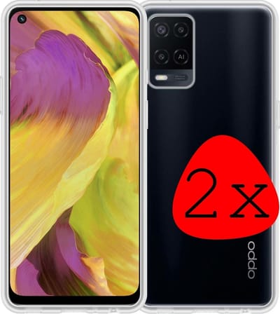 Hoesje 2 Stuks - Geschikt voor OPPO A54 - Sterk & Shockproof - Case Siliconen - Back Cover - Telefoon Hoes - Transparant