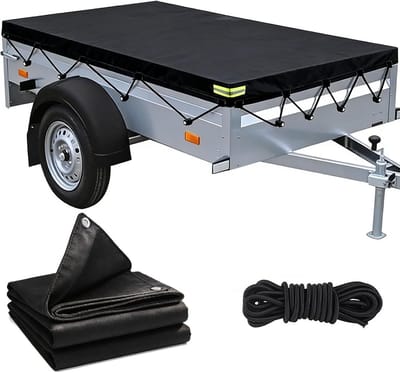 Trailer Zeil - Aanhanger Afdekking - Transport Bescherming - Waterdicht Winddicht - 214 x 122 cm - Zwart