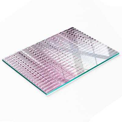 Glazen serveerplank met fractale afbeeldingen 80x52 cm