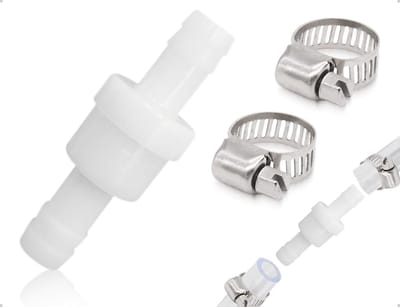 Dailygoods- Terugslagklep 10mm - Terugslagventiel - Kunststof/Roestvrij Staal - Slangklemmen 6-12mm - Terugstroompreventie - Eenvoudig ontwerp