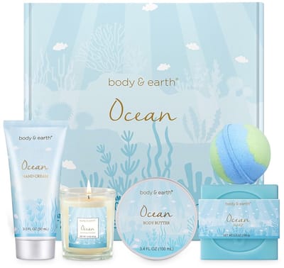 Body & Earth - Ocean Breeze - Wellness Pakket Fresh Ocean - Geschenkset Vrouwen, moeder, mama, zus, vriendin, geliefde, oma, juf - Wellness bath - Verjaardag Cadeau Vrouw - Cadeautje voor haar Verwenpakket