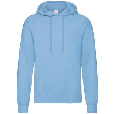 Fruit of the Loom Volwassenen Unisex klassiek sweatshirt met capuchon (Hemelsblauw)