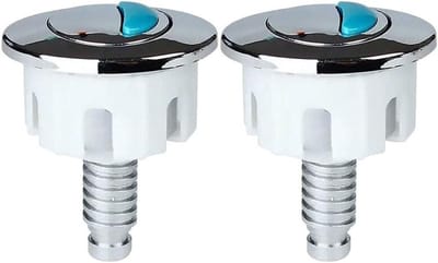 Toilet Spoelknoppen - Dubbele Spoelknop - Water Besparen - Dubbele Spoelfunctie - 2 stuks - Zilver