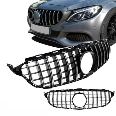 Grill Compatible met Mercedes C-Klasse W205 2014-2018 Chrome