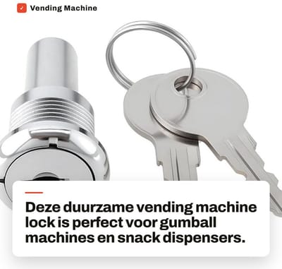 Dailygoods- Verkoopautomaat Slot - Automatisch Slot - Slotcilinder - Zilveren Sleutel - Geschikt voor Gumball Machine - Betrouwbare Beveiliging - Automaat Slot