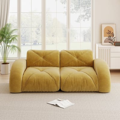 MODFU Modulaire Bank Zonder Frame - Comfortabel En Flexibel - Modern - Voor Woonkamer - Chenille - Geel